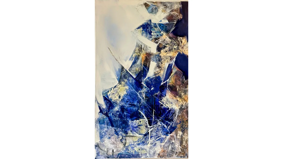 PERFUME DEL SILENCIO, 180 x 110 cm Acrílico y serigrafía  lienzo