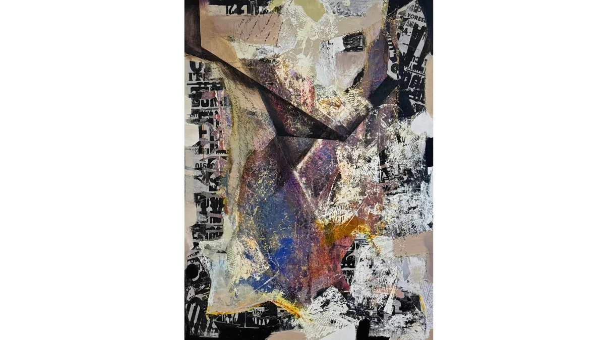 TE LLEVO 150 x 110 cm Acrílico, collage y serigrafía  lienzo